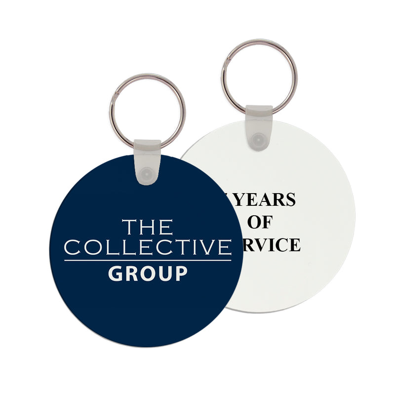 2-1/2" Full Color Round Keychain With Print on Back
