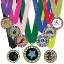 2-3/4" Custom RSG Award Medal With Satin Neck Ribbon