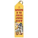 2" X 8" Stock Multicolor Point Top Junior Livestock Show Award Ribbon