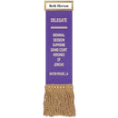 2" x 6" Custom Hemmed Top Ribbon With Fringe and Gold ID Bar