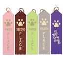 2" X 8" Stock Point Top Paw Print Place Award Ribbon