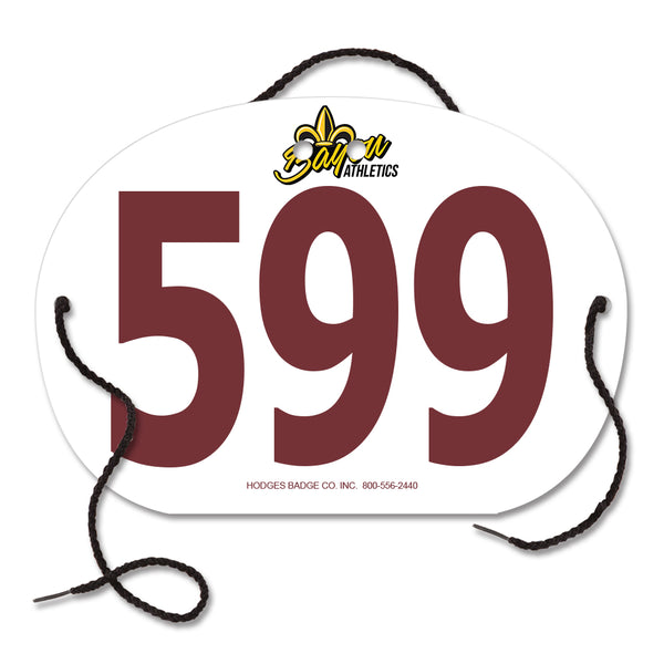 Custom Indurotec<sup>TM</sup> Full Color Oval Exhibitor Number With String
