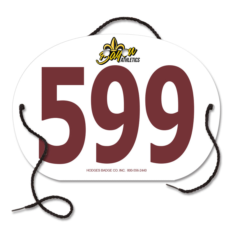 Custom Indurotec<sup>TM</sup> Full Color Oval Exhibitor Number With String