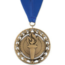 2-3/4" Custom Rising Star Award Medal With Grosgrain Neck Ribbon