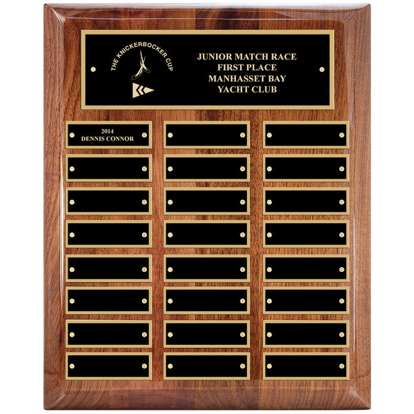10-1/2" x 13" Custom Walnut Perpetual Plaque