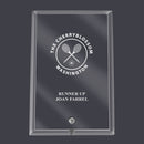 4" X 6" Engraved Custom Clear Glass Beveled Edge Desk Plaque