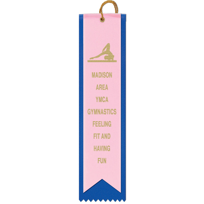 2-1/2" x 10" Custom 2 Layered Square Top Award Ribbon