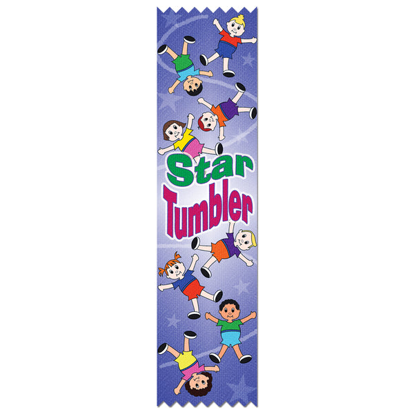 2" X 8" Stock Multicolor Pinked Top Star Tumbler Award Ribbon
