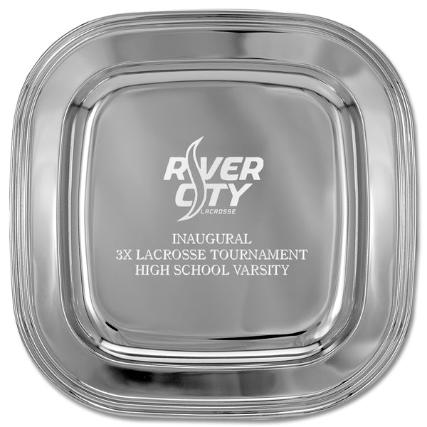 11" Silver Square Award Tray