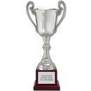 15-3/4" Loving Cup Award Trophy With Cherry Tone Wood Base