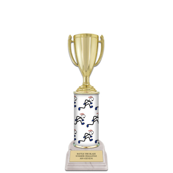 10" Custom Column Trophy with White Base