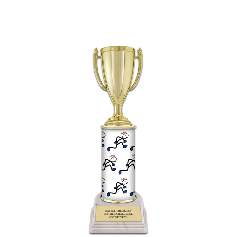 10" Custom Column Trophy with White Base