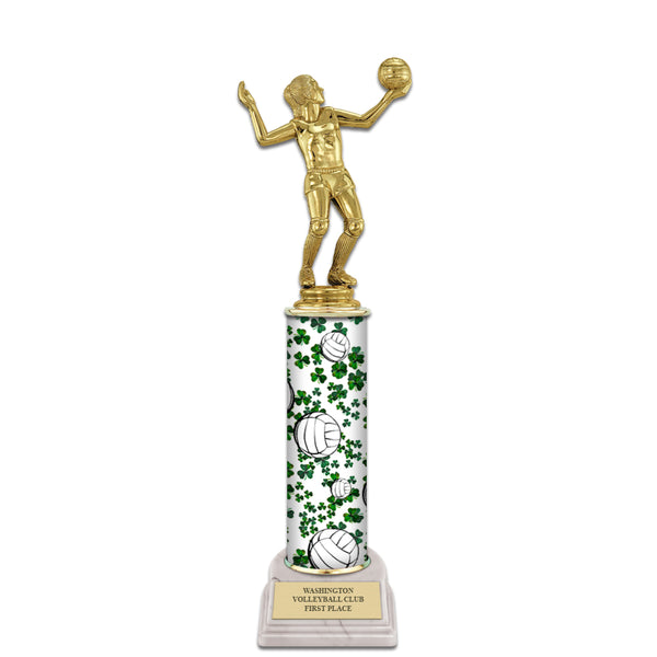 12" Custom Column Trophy with White Base