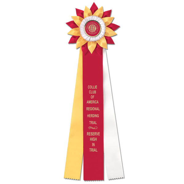 Sunburst 3 Rosette Award Ribbon