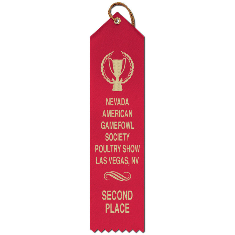 2" x 10" Custom Point Top Award Ribbon