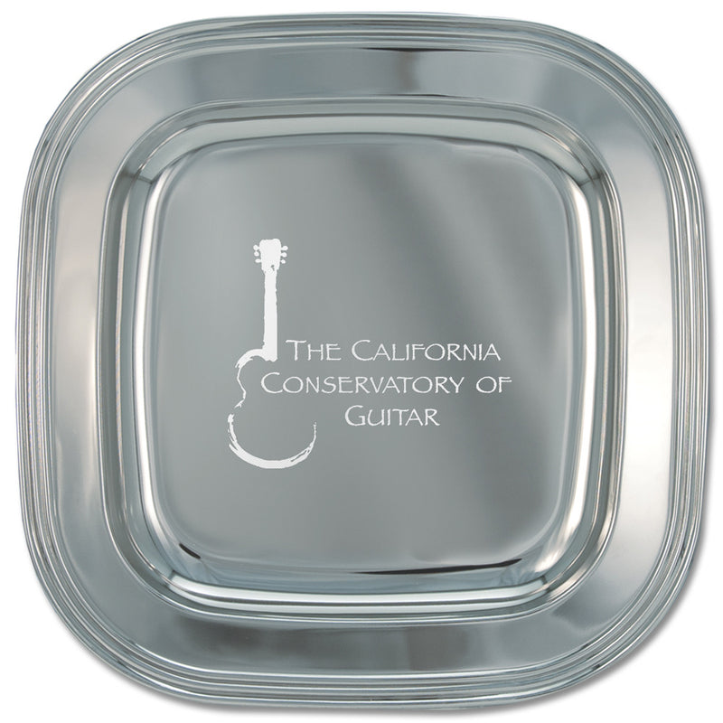 9-1/2" Silver Square Award Tray