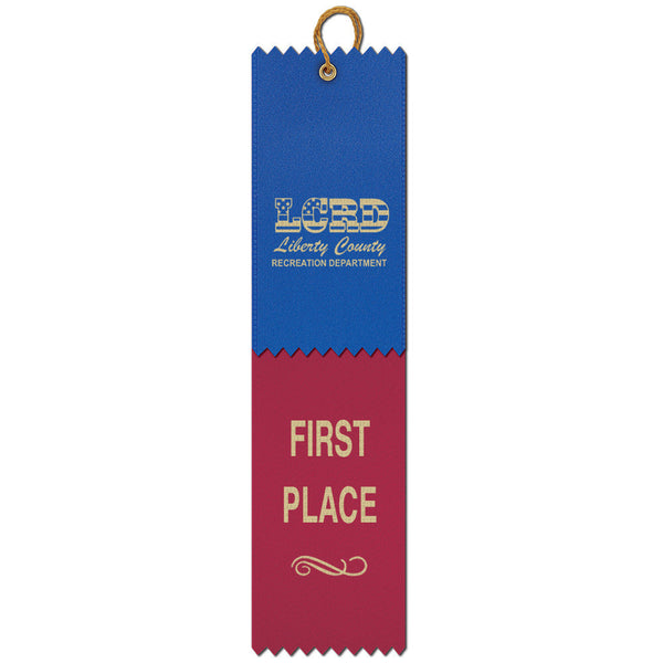 2-1/2" x 10" Custom 2 Layered Pinked Top Award Ribbon-Sample Don't Place Order