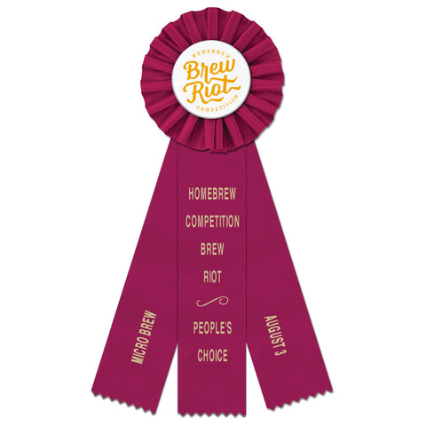 Ideal 3 Rosette Award Ribbon With 3 Streamer Printing