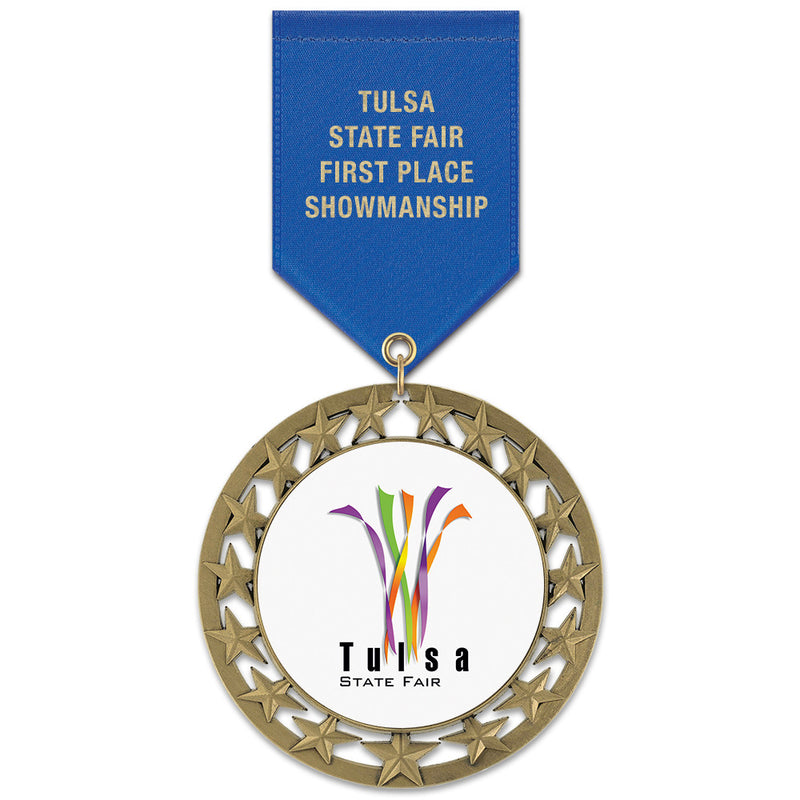 2-3/4"  Custom RS14 Award Medal w/ Satin Drape