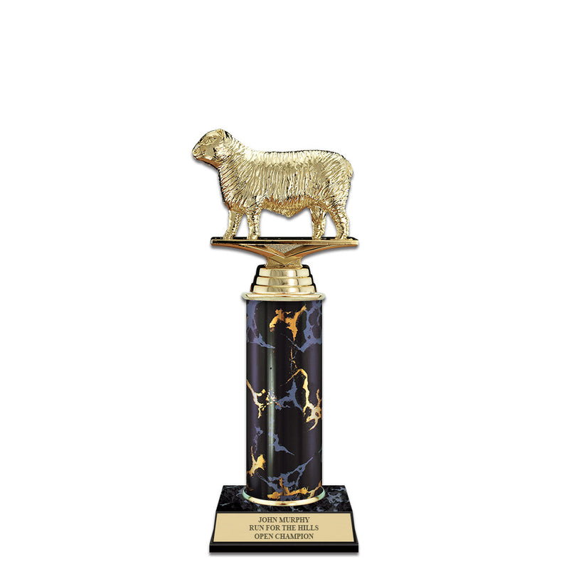 10" Black Faux Marble Award Trophy