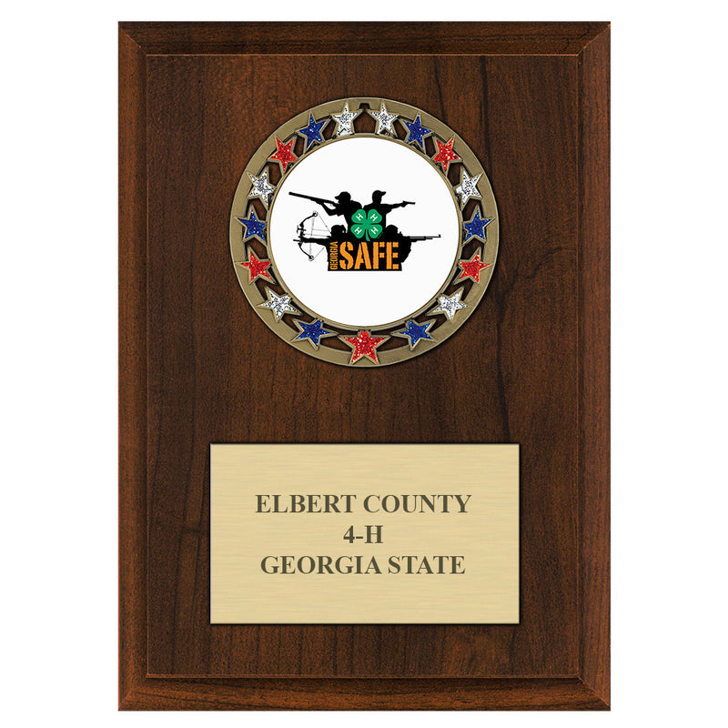 5" x 7"  RSG Award Medal Plaque - Cherry Finish