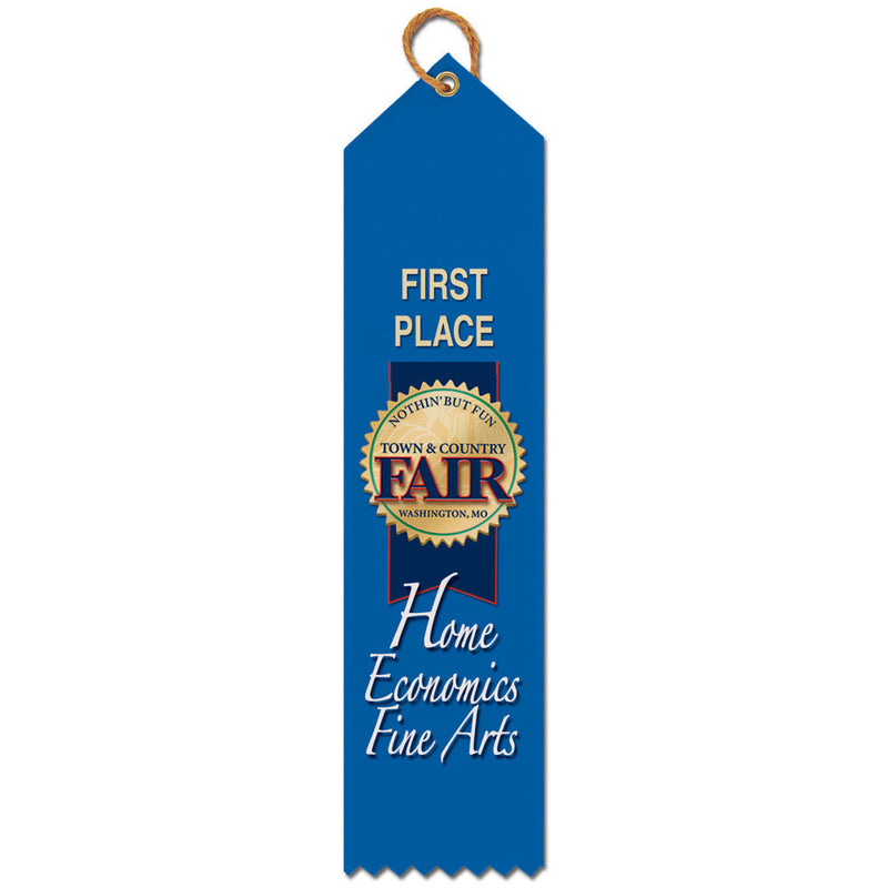 2" x 8"  Custom Multicolor Point Top Award Ribbon