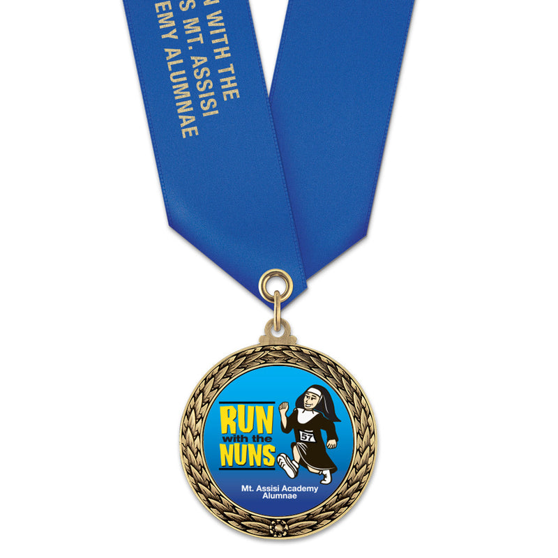 1-3/4" Custom LFL Award Medal With Satin Neck Ribbon