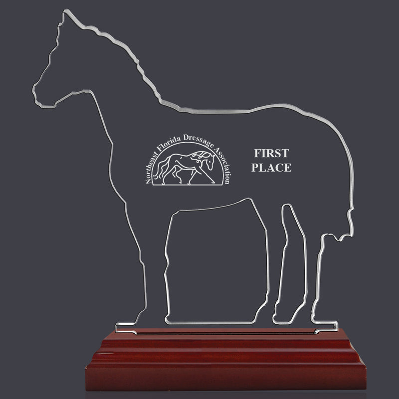 8" Custom Engraved Horse Shaped Acrylic