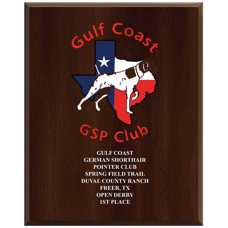 12" x 15" Custom Full Color Cherry Plaque With Imprint