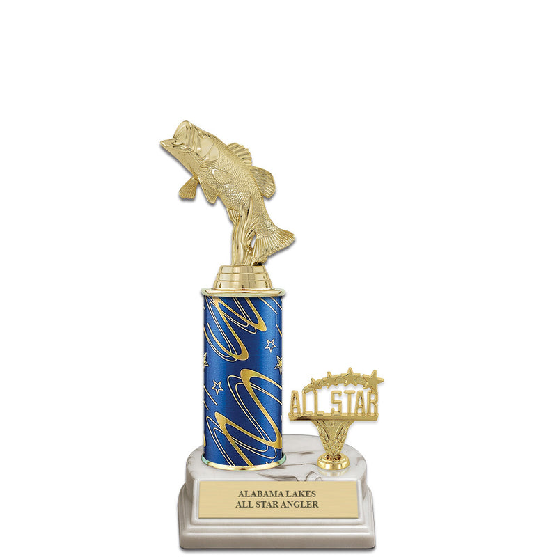 10" White Base Award Trophy With Trim