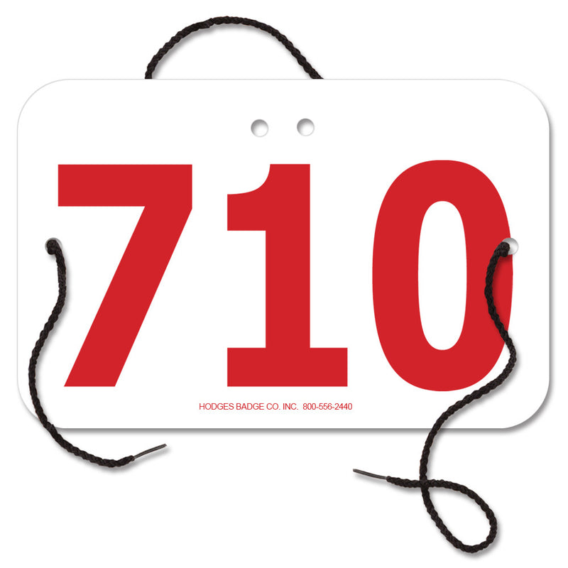 Large Rectangular Exhibitor Number With String