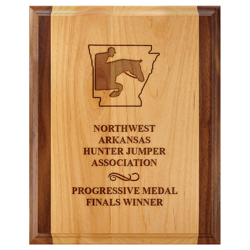 8" x 10" Custom Red Alder & Walnut Engraved Plaque