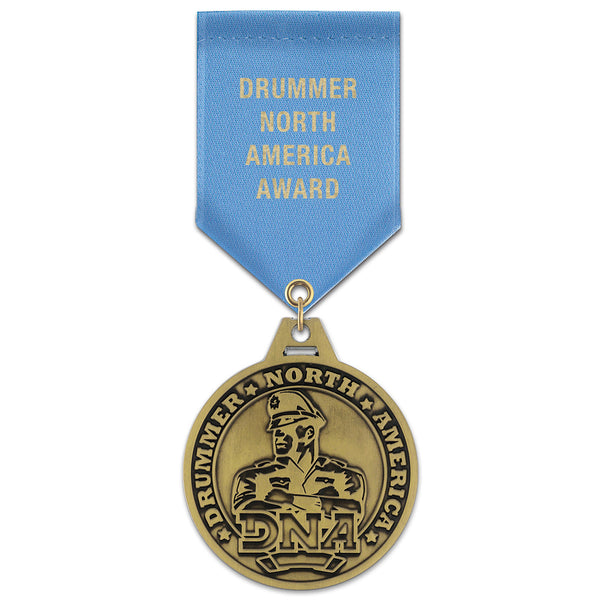 1-3/4"  HL Award Medal w/ Satin Drape Ribbon