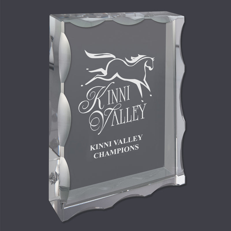 5" X 7" Custom Engraved Rectangular Optical Crystal Award