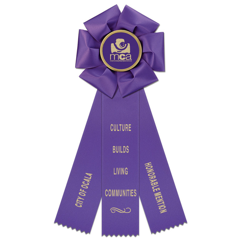 Beauty 3 Rosette Award Ribbon With 3 Streamer Printing