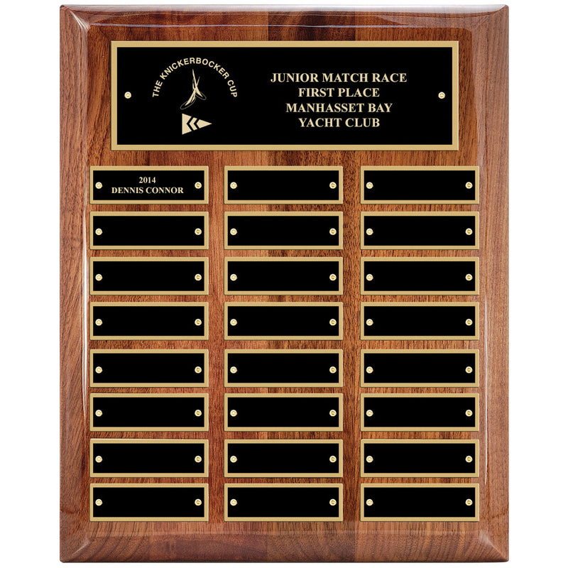 10-1/2" x 13" Custom Walnut Perpetual Plaque