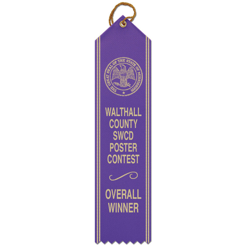 2-1/2" x 8" Custom Point Top Award Ribbon With Border