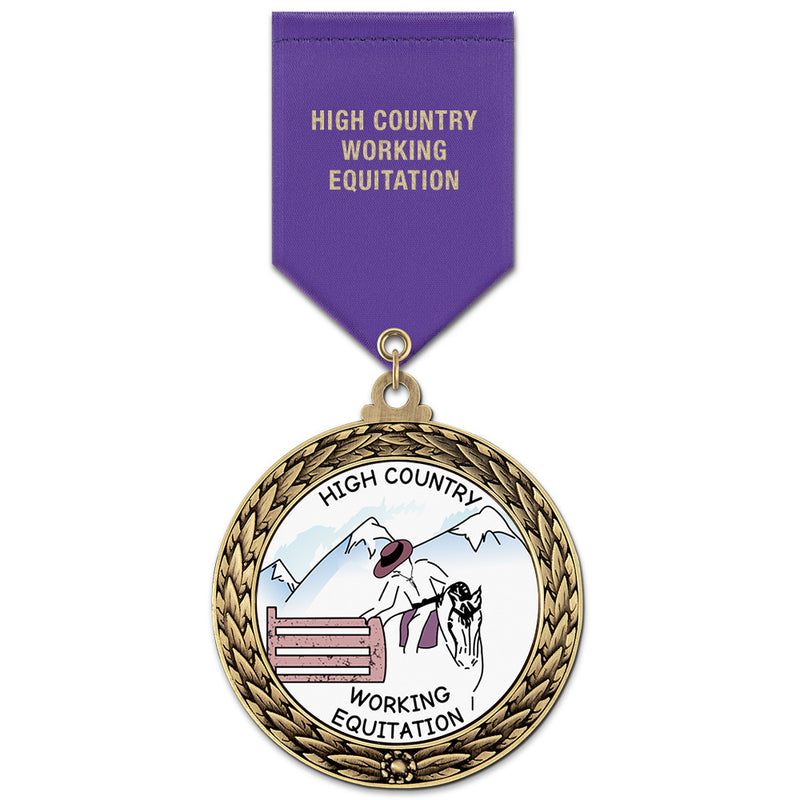 2-5/8"  Custom GFL Award Medal w/ Satin Drape