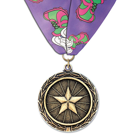 2-1/4"  LX Award Medal w/ Custom Millennium Neck Ribbon