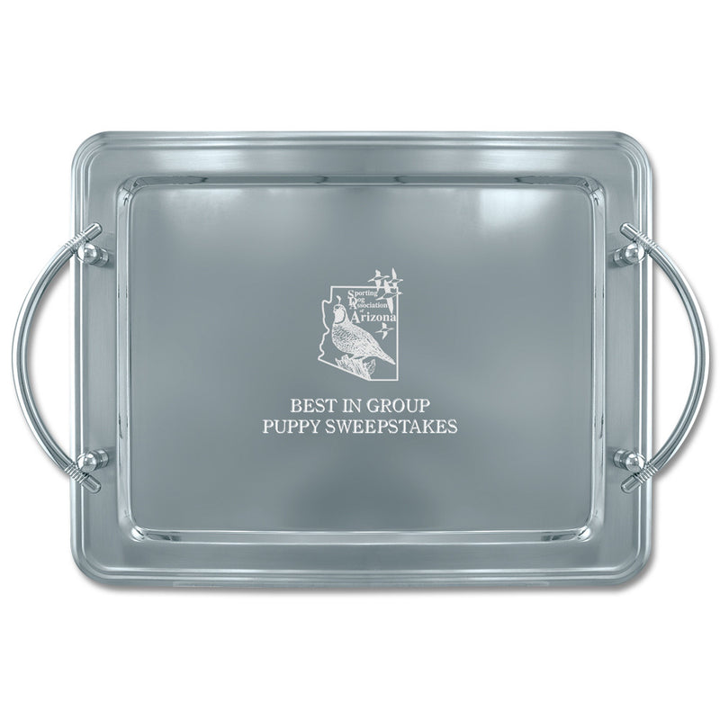 14" x 11" Rectangular Award Tray With Handles