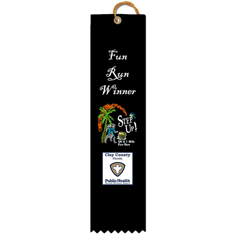 2" x 6" Custom Multicolor Square Top Award Ribbon