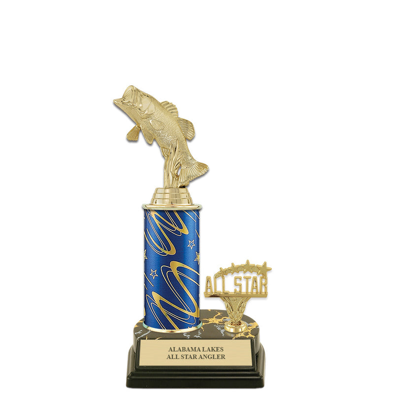 10" Black Base Award Trophy With Trim