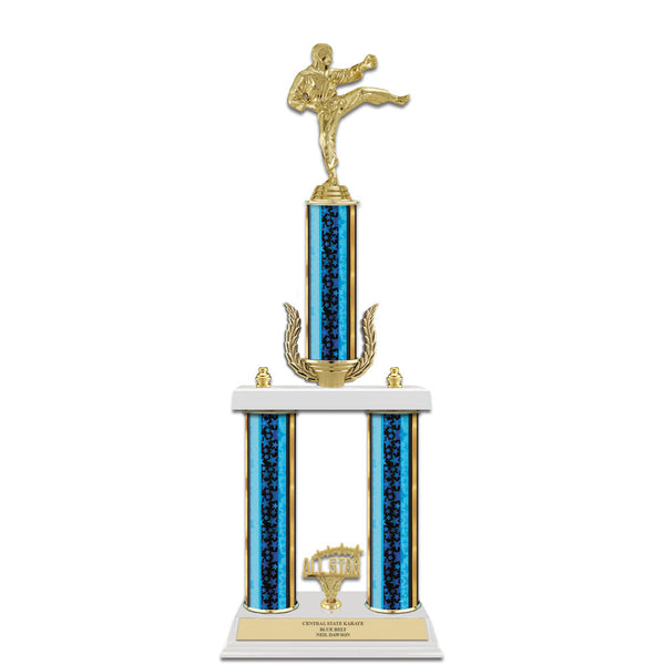 20" White Finished Award Trophy With Wreath And Trim