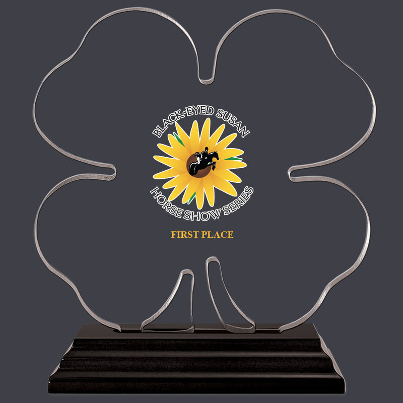 Clover Shaped Acrylic Award Trophy w/ Black Base