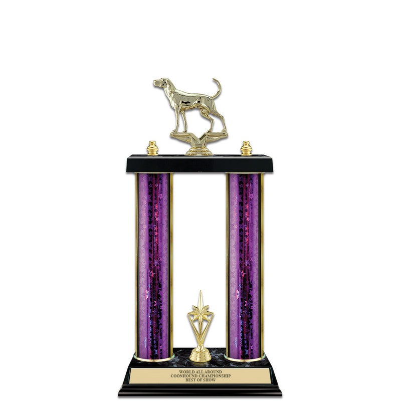 15" Black Finished Award Trophy With Trim