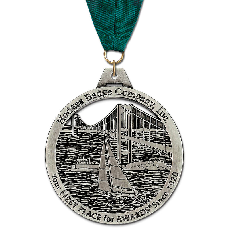 3"  HH Award Medal w/ Grosgrain Neck Ribbon