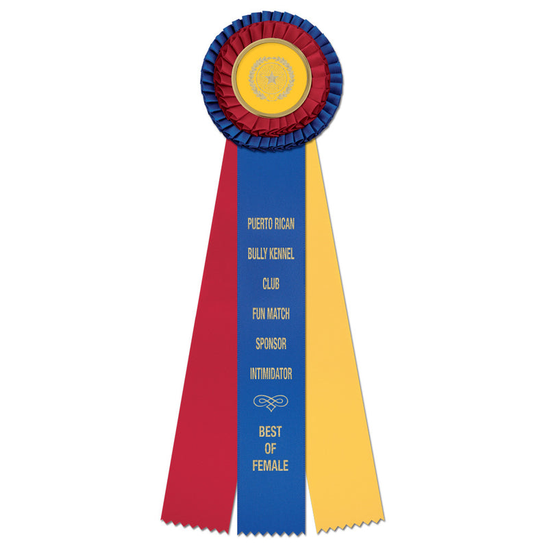 Chester 3 Rosette Award Ribbon