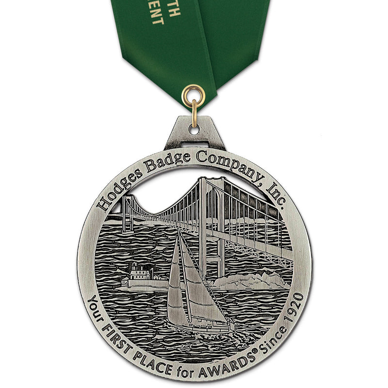 3"  HH Award Medal w/ Satin Neck Ribbon