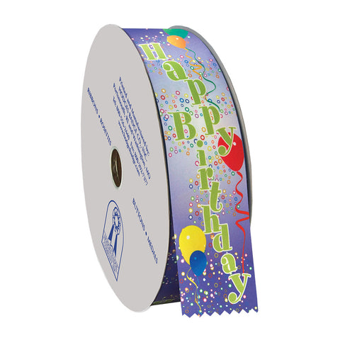 2" X 100 Yards Stock Happy Birthday Balloon Award Ribbon Roll