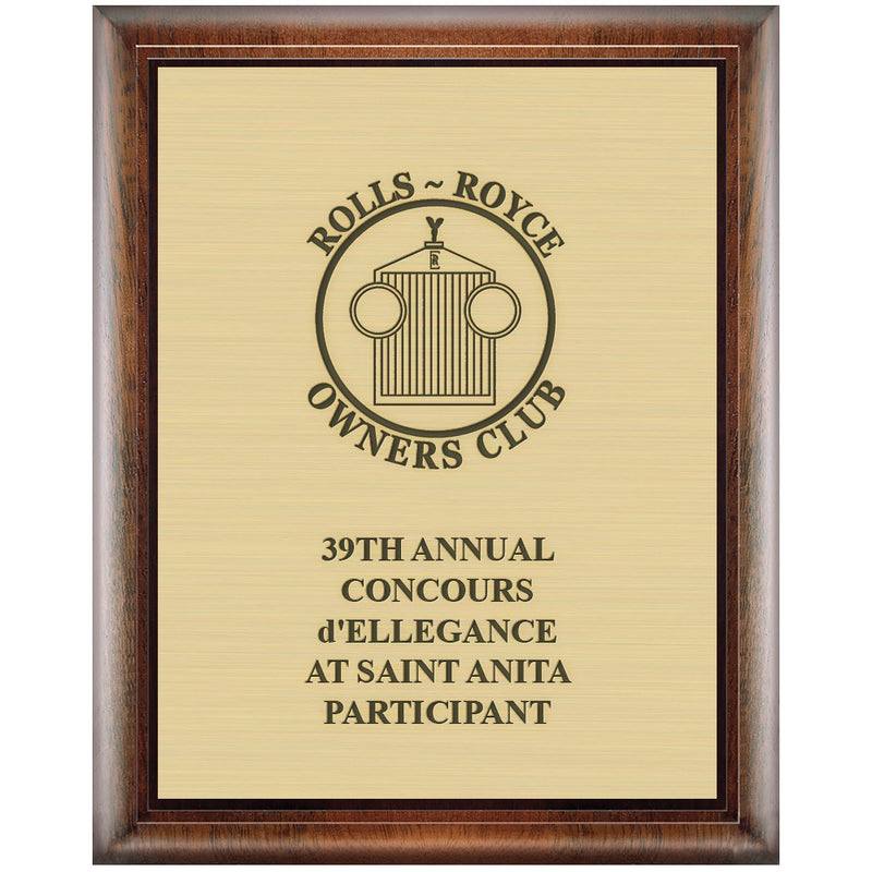 8" x 10"  Award Plaque - Espresso w/ Engraved Plate